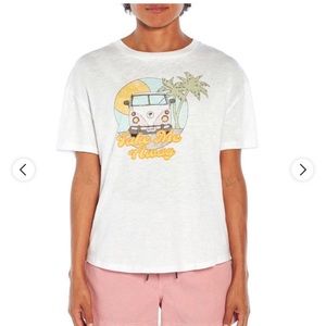 Wildfox White Graphic Tee Take me Away Size Small
